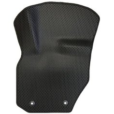 EVA коврик для Volvo XC60 1 (2008-2016) / Вольво ХС60 / 3Д лапка - без разреза / Черные соты, черный кант Evaformat