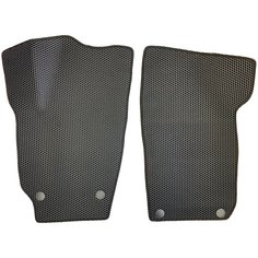 ЕВА коврики для Skoda Fabia 2 (2007-2014) / Шкода Фабия 2 / Черные соты / Черный кант / Комплект 2 шт. Evaformat