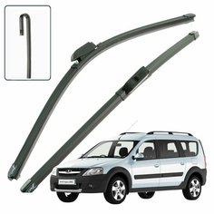 Дворники LADA Largus Cross R90 / Лада Ларгус Кросс Р90 2014 2015 2016 2017 2018 2019 2020 2021 Щетки стеклоочистителя бескаркасные автомобильные LYNXauto 500мм-500мм к-т 2 шт.