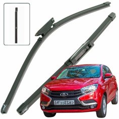 Дворники LADA Xray / Лада Х-рей 2015 2016 2017 2018 2019 2020 2021 2022 Щетки стеклоочистителя бескаркасные автомобильные LYNXauto 650мм-350мм к-т 2шт.