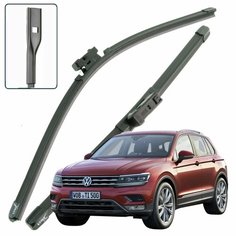 Дворники VW Volkswagen Tiguan (2) Mk 2 / Фольксваген Тигуан МК2 2016 2017 2018 2019 2020 2021 Щетки стеклоочистителя бескаркасные автомобильные LYNXauto 650мм-550мм к-т 2шт.