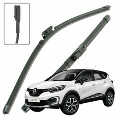 Дворники Renault Kaptur (1) / Рено Каптюр 2016 2017 2018 2019 2020 2021 2022 Щетки стеклоочистителя бескаркасные 650мм-400мм к-т 2шт. Lyn Xauto