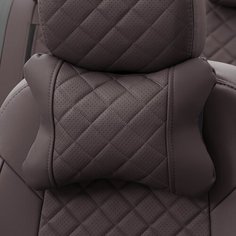 Подушки под шею из экокожи ромб (комплект 2 шт) Шоколад Автопилот
