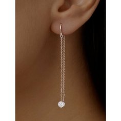 Серьги с подвесками Ювелир Карат, серебро, 925 проба, родирование, фианит, , серебристый