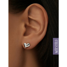 Серьги пусеты MIESTILO, серебро, 925 проба, родирование, , серебристый