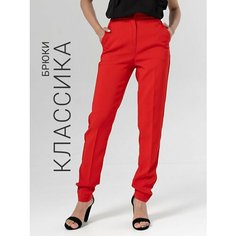 Брюки чинос Новогодние Luxe Chic, размер 48, красный