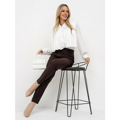 Брюки чинос Классика коричневая, осень, размер 44, коричневый Luxe Chic