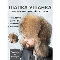 Шапка ушанка Ярмарка шапок для мужчин, размер 58, коричневый