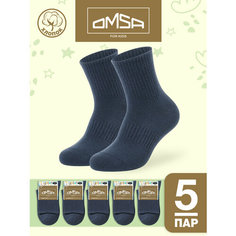 Носки Omsa 5 пар, размер 23-26 (14-16), , синий