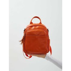 Рюкзак POUCHMAN, фактура зернистая, оранжевый