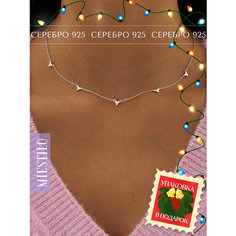 Колье MIESTILO, серебро, 925 проба, родирование, фианит, длина 40 см., белый, серебристый, серый