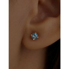 Серьги пусеты Ювелир Карат, красное золото, 585 проба, топаз, длина 0.9 см, , золотой