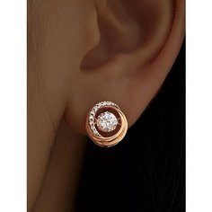 Серьги Ювелир Карат, серебро, 925 проба, золочение, фианит, , золото