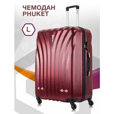 Чемодан Lcase Phuket, 108 л, размер L, винный