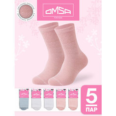 Носки Omsa 5 пар, размер 27/30, , белый/розовый/голубой