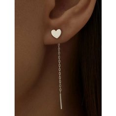 Серьги цепочки Ювелир Карат, серебро, 925 проба, родирование, , серебристый