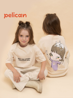 Футболка для девочек Pelican, Бежевый
