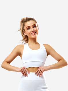 Топ спортивный женский утягивающий с поддержкой STREETFIT, Белый