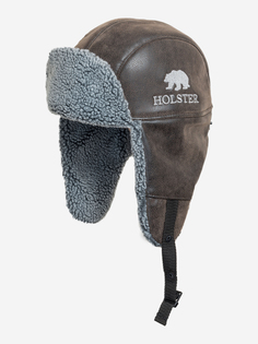 Шапка ушанка Хольстер Авиатор кож.зам. Коричневый, Коричневый Holster