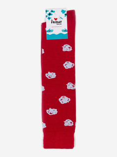 Гольфы с рисунками St.Friday Socks - Каракули - Красные, Красный