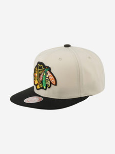 Бейсболка с прямым козырьком MITCHELL NESS 6HSSSH22085-CBHOFWH Chicago Blackhawks NHL (белый), Белый Mitchell&Ness