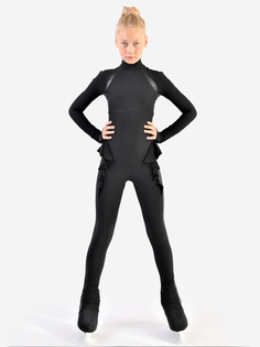 Комбинезон спортивный для фигурного катания "Галактика" IceDress, Черный
