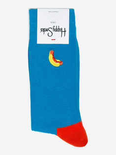 Носки с рисунками Happy Socks - Embroidery Hot Dog, Голубой