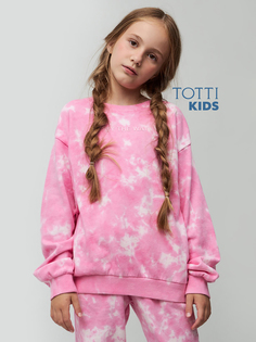 Свитшот с принтом tie dye для девочек TOTTI KIDS, Розовый