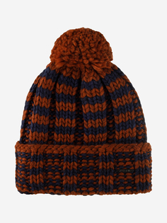 Шапка с отворотом STETSON 8599394 BEANIE STRIPES W POMPOM STETSON FREESTYLE (малиновый), Мультицвет