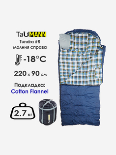 Спальный мешок-одеяло с капюшоном TauMANN Tundra #R (молния справа) 90 х 220 см, Серый
