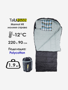 Спальный мешок-одеяло с капюшоном TauMANN Marmot #R (молния справа) 90 х 220 см, Серый