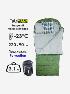 Спальный мешок-одеяло с капюшоном TauMANN Ranger #R (молния справа) 90 х 220 см, Серый