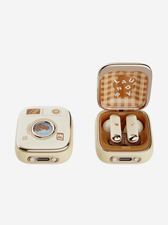 Беспроводные наушники с авторским дизайном Rock Retro Style TWS Bluetooth Earphones Bear, Бежевый Xiaomi
