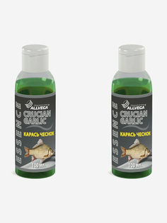 Ароматизатор-концентрат жидкий ALLVEGA "Essence Crucian Garlic " 100 мл (КАРАСЬ ЧЕСНОК) 2 штуки., Зеленый