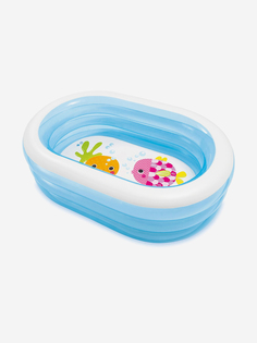 Бассейн Intex 57482NP детский надувной"Морские друзья" 163х107х46см 230л, Голубой