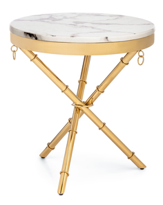 Журнальный столик ЛайфМебель Monika 50х55 marble / gold