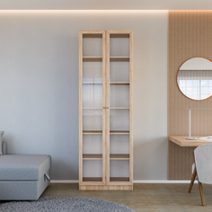 Книжный шкаф QualisMebel "Brams" 800х350х2400, Дуб Сонома