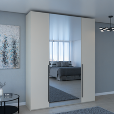 Шкаф распашной QualisMebel Brown Cuatro M 1800х500х2300, кашемир