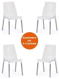 Комплект стульев для кухни со спинкой TetChair GENIUS пластик, 4шт., белый