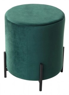 Пуф для гостиной ФЕЛИКС круглый зеленый 19, велюр / черный каркас М Сити