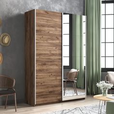 Шкаф-купе Прайм ДСП/Зеркало, 120х57х230 Е1 1PDZ_120_KT