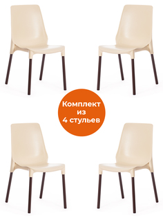 Комплект стульев для кухни со спинкой TetChair GENIUS пластик, 4шт., бежевый