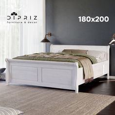 Кровать двуспальная Dipriz Мелания 222х186.8х92.5 белый