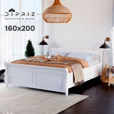 Кровать двуспальная Dipriz Мелания 222х166.8х92.5 белый