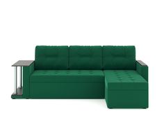 Угловой диван-кровать Атланта, универсальный, велюр зеленый No Brand