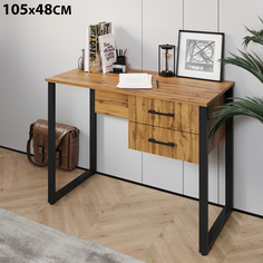 Стол с ящиками Лофт 105х48, металлические ножки, дуб вотан No Brand