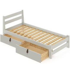 Кровать односпальная Solarius Классическая 100mplat-190-2yash серый 100х190 см