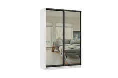 Шкаф НОНТОН Арго 10 Зеркало / Графит / Белый 150x60x220 см