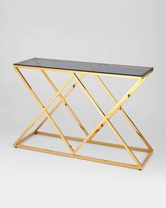 Консоль STOOL GROUP ИНСИГНИЯ 120х40 Стекло smoke/Сталь золото