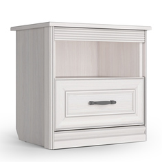 Тумба прикроватная Кураж Неаполь с нишей Ясень анкор светлый (патина "серебро")